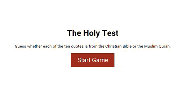 the holy test game