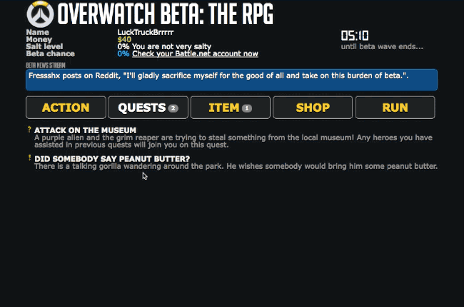 Overwatch the beta the RPG game